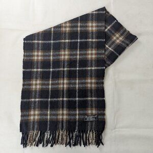 Burberry London Vintage 100% Cashmere Classic Nova Check Blue Scarf - England